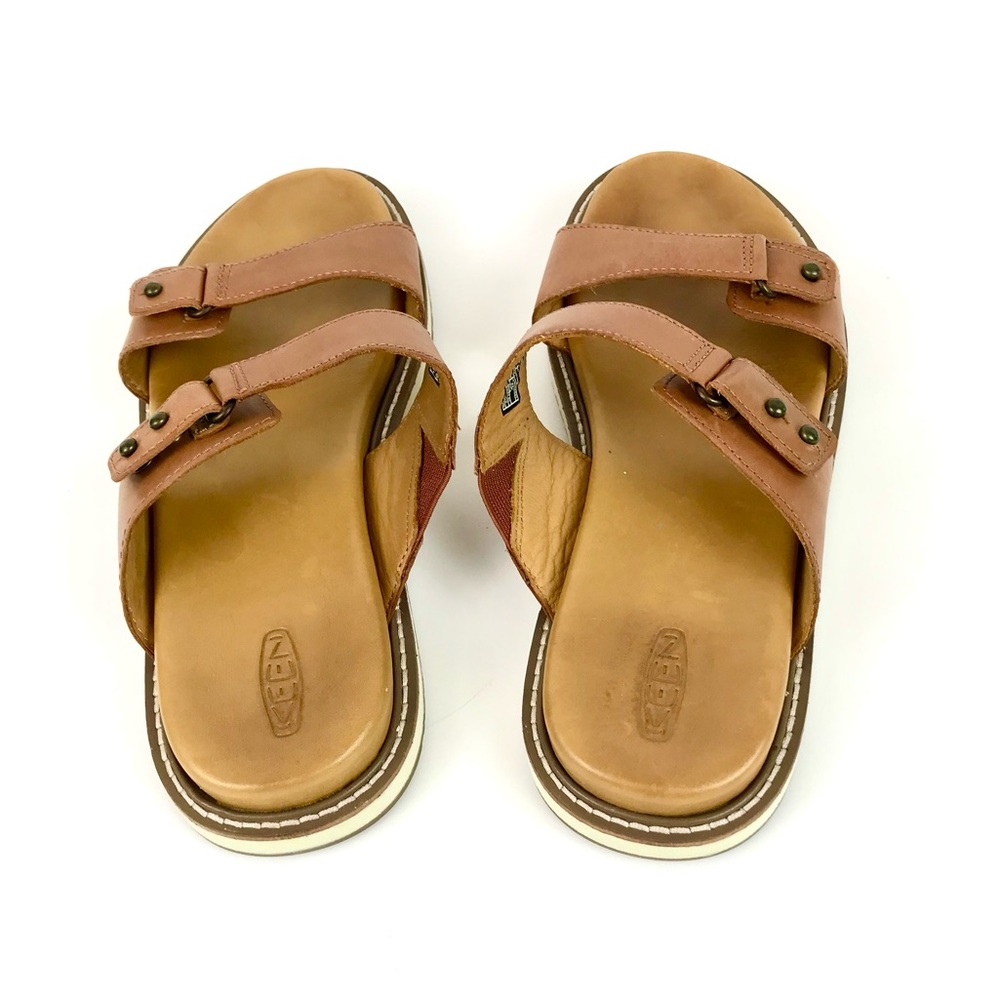 Keen Women’s Lana Double Strap Tan Leather Slide Sandals Size 9 - Picture 4 of 16